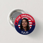 大統領のためのTulsi Gabbard 缶バッジ (正面&裏面)