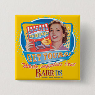 大統領のためのVintage ButtonボブBarr 缶バッジ