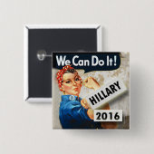 大統領のためのWeヒラリーはPinそれをすることができます 缶バッジ (正面&裏面)