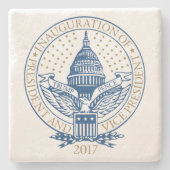 大統領のな就任式の切札のペニーの2017年のロゴ ストーンコースター (正面)