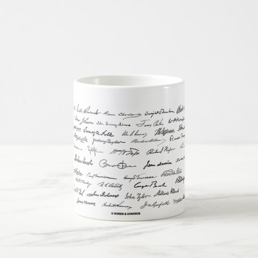 大統領のな署名(米国の大統領) コーヒーマグカップ (中央)