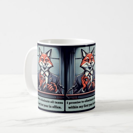 大統領のキツネ – 政治おもしろい的な風刺の動物 コーヒーマグカップ (正面左)