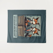 大統領のキツネ – 政治おもしろい的な風刺の動物 タペストリー (正面(横))