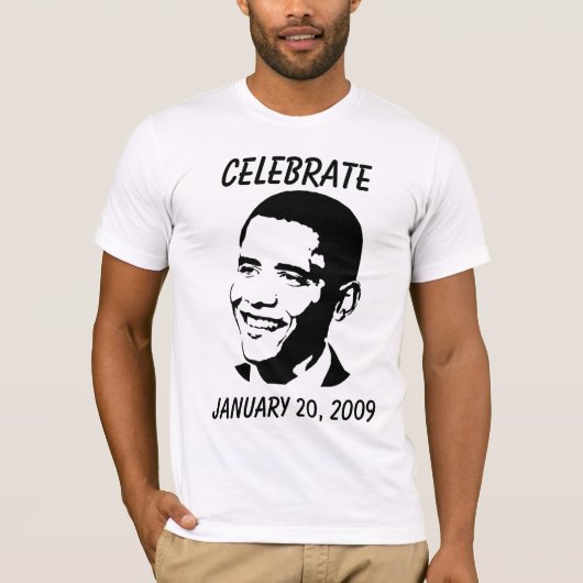 大統領の就任式日を祝って下さいオバマ Tシャツ (正面)