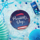 大統領の日の国旗と花火  ペーパープレート (パーティー)