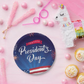 大統領の日の国旗と花火  ペーパープレート (パーティー)