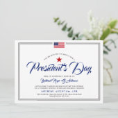 大統領の日テーマの愛国的な誕生日パーティー 招待状 (スタンド正面)