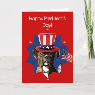 大統領の日、ボクサー犬の挨拶状が届く カード