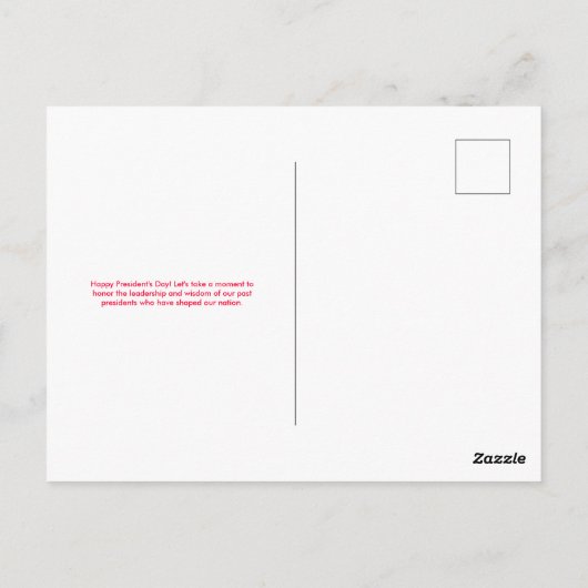 大統領の日 ポストカード (裏面)