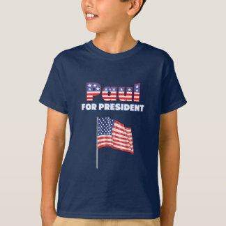 大統領の米国旗のためのPatrioticロン・ポール Tシャツ