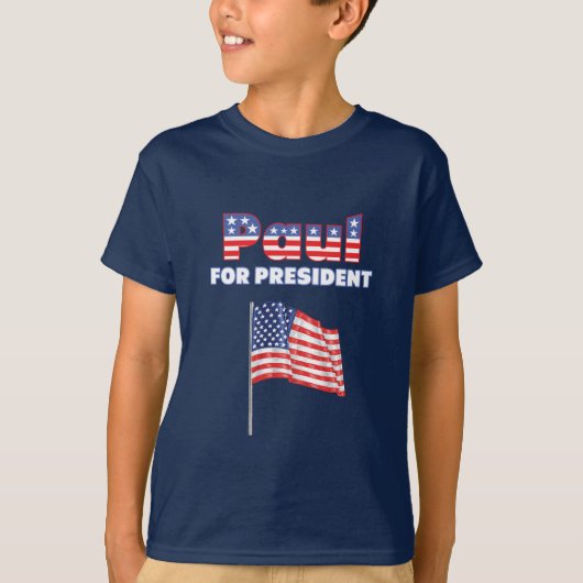 大統領の米国旗のためのPatrioticロン・ポール Tシャツ (正面)