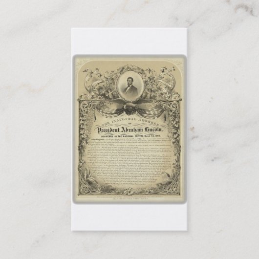 大統領のabeのリンカーンの就任演説 名刺 (正面)