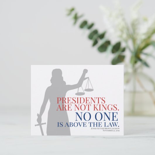 大統領は王ではない誰も法律Hを上回っている ポストカード (スタンド正面)