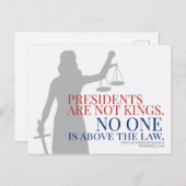 大統領は王ではない誰も法律Hを上回っている ポストカード (正面/裏面)