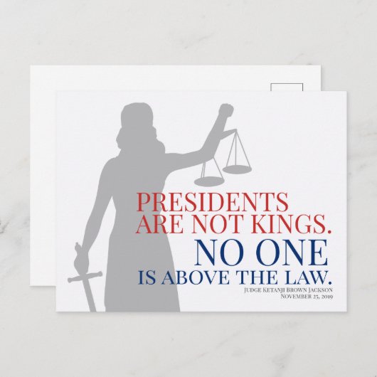 大統領は王ではない誰も法律Hを上回っている ポストカード (正面/裏面)