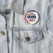 大統領を再選して下さいオバマ2012年 缶バッジ (インサイチュ)