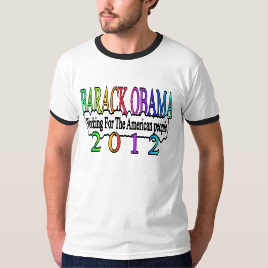 大統領を再選して下さいオバマ Tシャツ (正面)