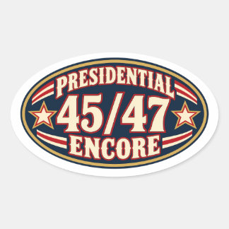 大統領エンコア 45 47 オーバルステッカー 楕円形シール