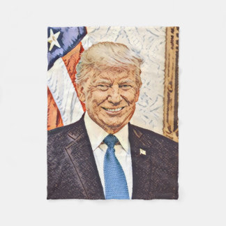 大統領ドナルドトランプアートフリースブランケットスモール フリースブランケット