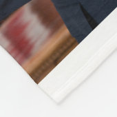 大統領バラクオバマポートレート フリースブランケット (角)