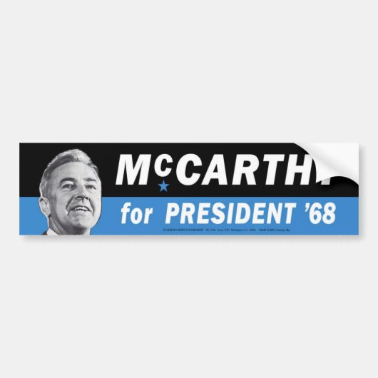 大統領バンパーステッカーのための1968年の遺伝子McCarthy バンパーステッカー (正面)