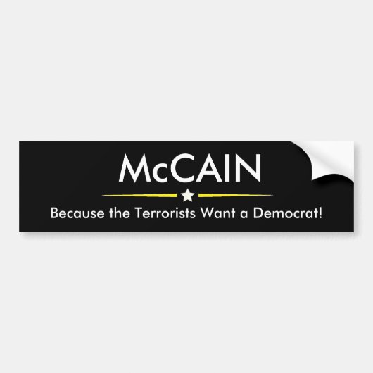 大統領バンパーステッカーのためのMcCAIN バンパーステッカー (正面)