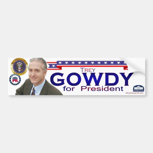 大統領バンパーステッカーのためのTrey Gowdy バンパーステッカー (正面)