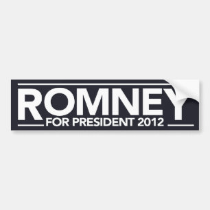 大統領バンパーステッカー(黒)のためのRomney バンパーステッカー