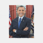大統領府ポートレート、オバマバラク フリースブランケット (正面)