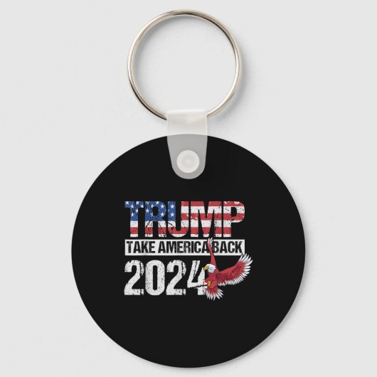 大統領選挙トランプのための米国国旗の切り札 キーホルダー (正面)