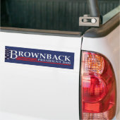大統領2008バンパーステッカーのためのBROWNBACK バンパーステッカー (トラック上)