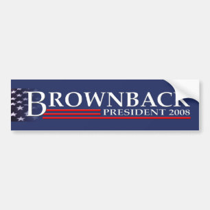 大統領2008バンパーステッカーのためのBROWNBACK バンパーステッカー