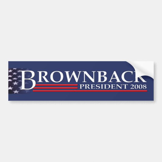 大統領2008バンパーステッカーのためのBROWNBACK バンパーステッカー (正面)