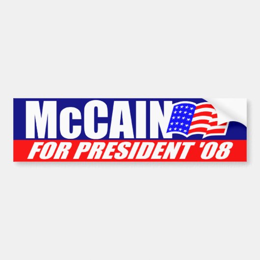 大統領2008バンパーステッカーのためのMcCain バンパーステッカー (正面)