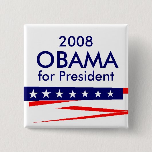 大統領2008年のためのオバマ 缶バッジ (正面)