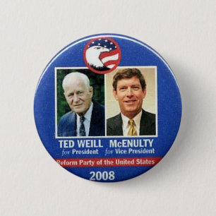大統領2008年のためのテッドWeill 缶バッジ