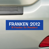 大統領2012バンパーステッカーのためのAl Franken バンパーステッカー (車上)