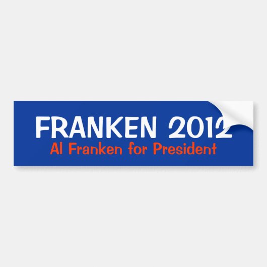 大統領2012バンパーステッカーのためのAl Franken バンパーステッカー (正面)