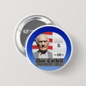 大統領2012年のために独立しているドンCordell 缶バッジ (正面&裏面)