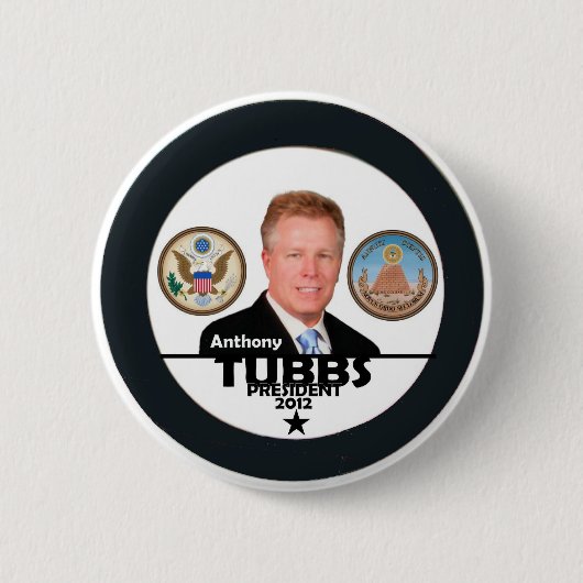 大統領2012年のためのアンソニーTubbs 缶バッジ (正面)