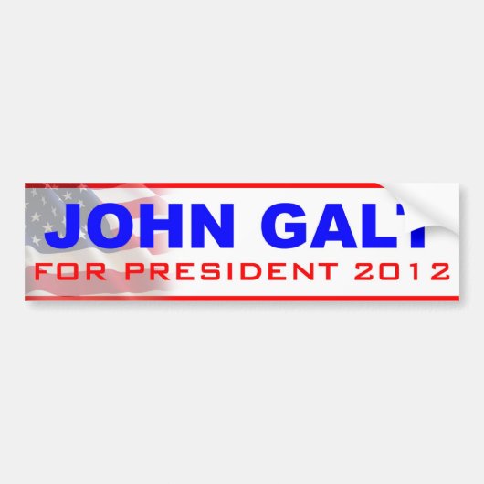 大統領2012年のためのジョンGalt バンパーステッカー (正面)