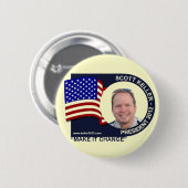 大統領2012年のためのスコットKeller 缶バッジ (正面&裏面)