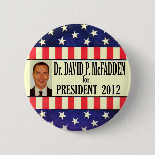 大統領2012年のためのデイヴィッドMcFadden 缶バッジ