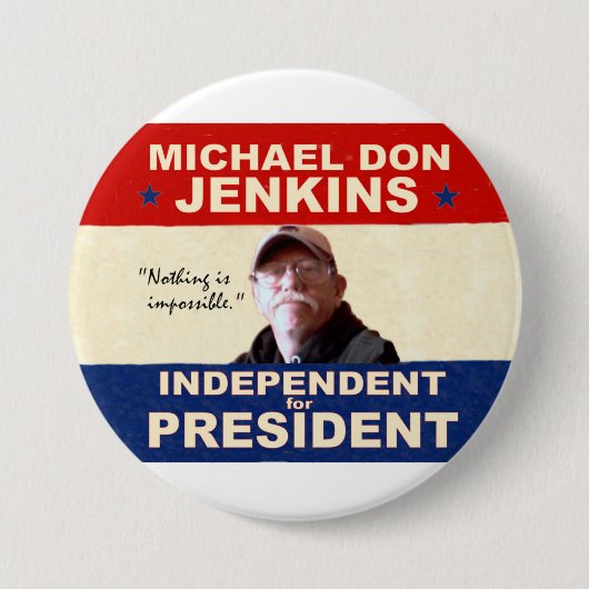 大統領2012年のためのミハエルドンJenkins 缶バッジ (正面)