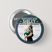 大統領2012年のためのモントゴメリーブレアSibley 缶バッジ (正面&裏面)