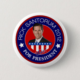 大統領2012年のためのリックSantorum 缶バッジ