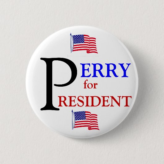 大統領2012年のためのRick Perry 缶バッジ (正面)
