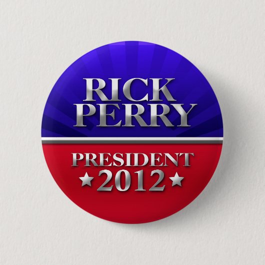 大統領2012年のためのRick Perry 缶バッジ (正面)