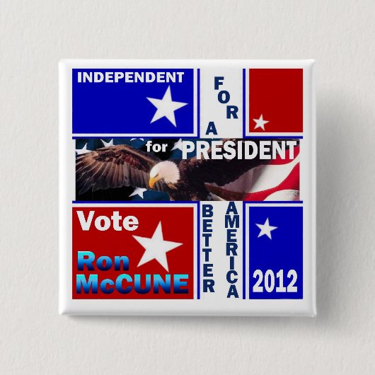 大統領2012年のためのRon McCune 缶バッジ (正面)