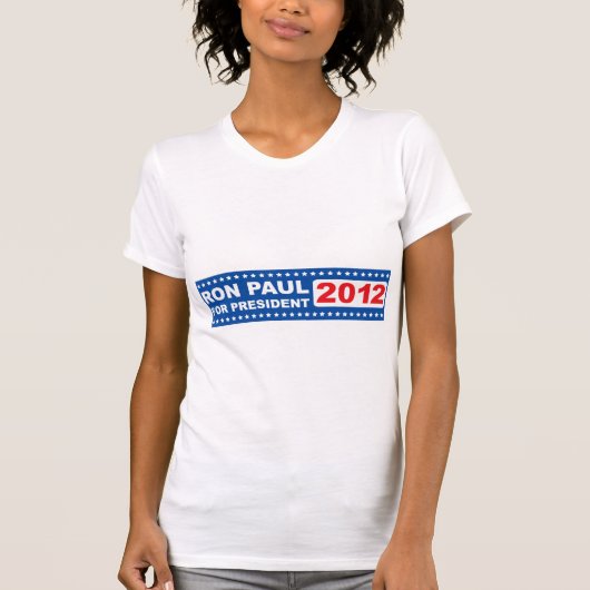 大統領2012年のTシャツの女性のためのロン・ポール Tシャツ (正面)